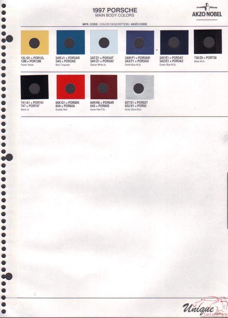 1997 Porsche Paint Charts Akzo 1